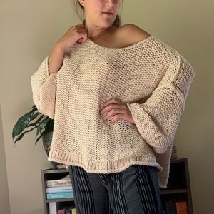 Oversized Cream Free People Sweater